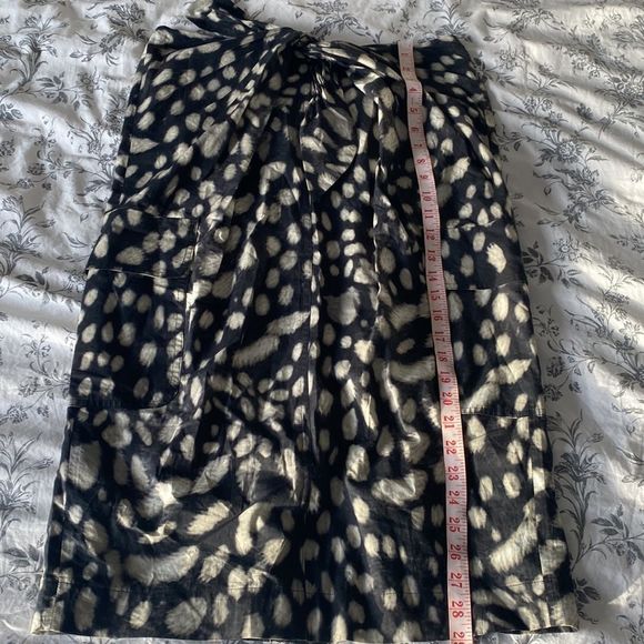 MaxMara Cargo Tie Front Midi Skirt Sz 12 - Picture 14 of 14